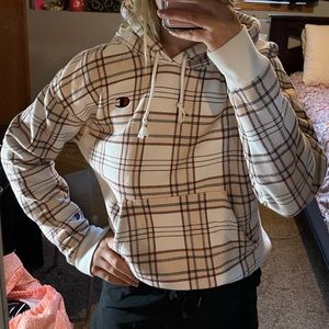 Plaid Reverse Weave Champion Hoodie